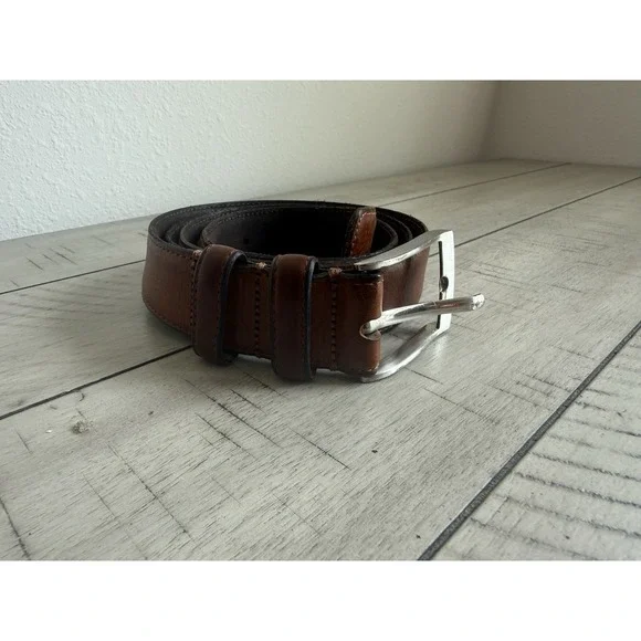 Florsheim mens belt Genuine Italian leather Made In Italy brown Sz 42/105 - Picture 2 of 10